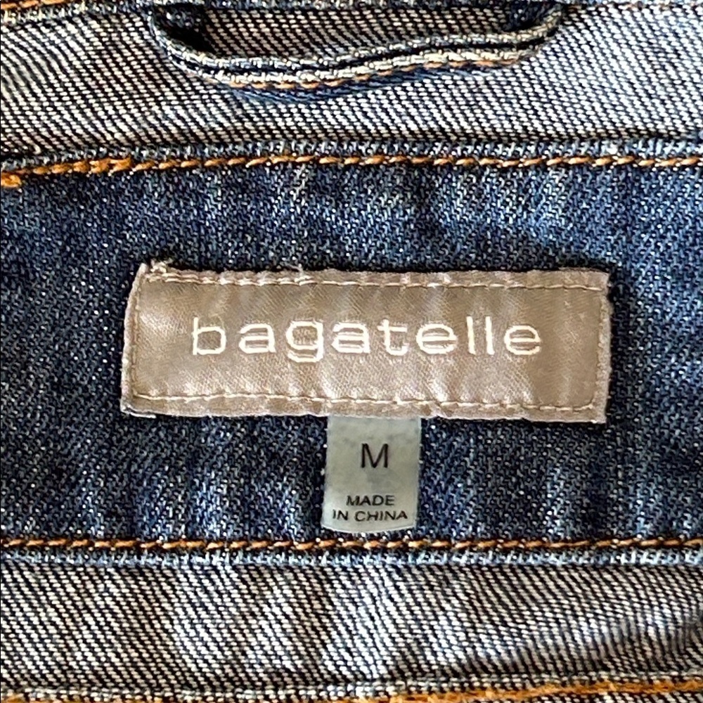 BAGATELLE LEMMON EMBROIDERED BLUE DENIM JEAN JACKET SZ M - Picture 5 of 15